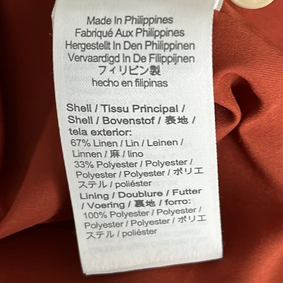 J. Crew Square Neck Stretch Linen Sheath Dress in Faded Spice - Size 6 Tall - Picture 8 of 10